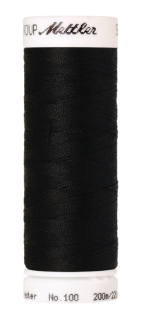 Mettler Seralon Nähgarn 200 m – Farbe 4000 Schwarz, hochwertiger Allzwecknähfaden